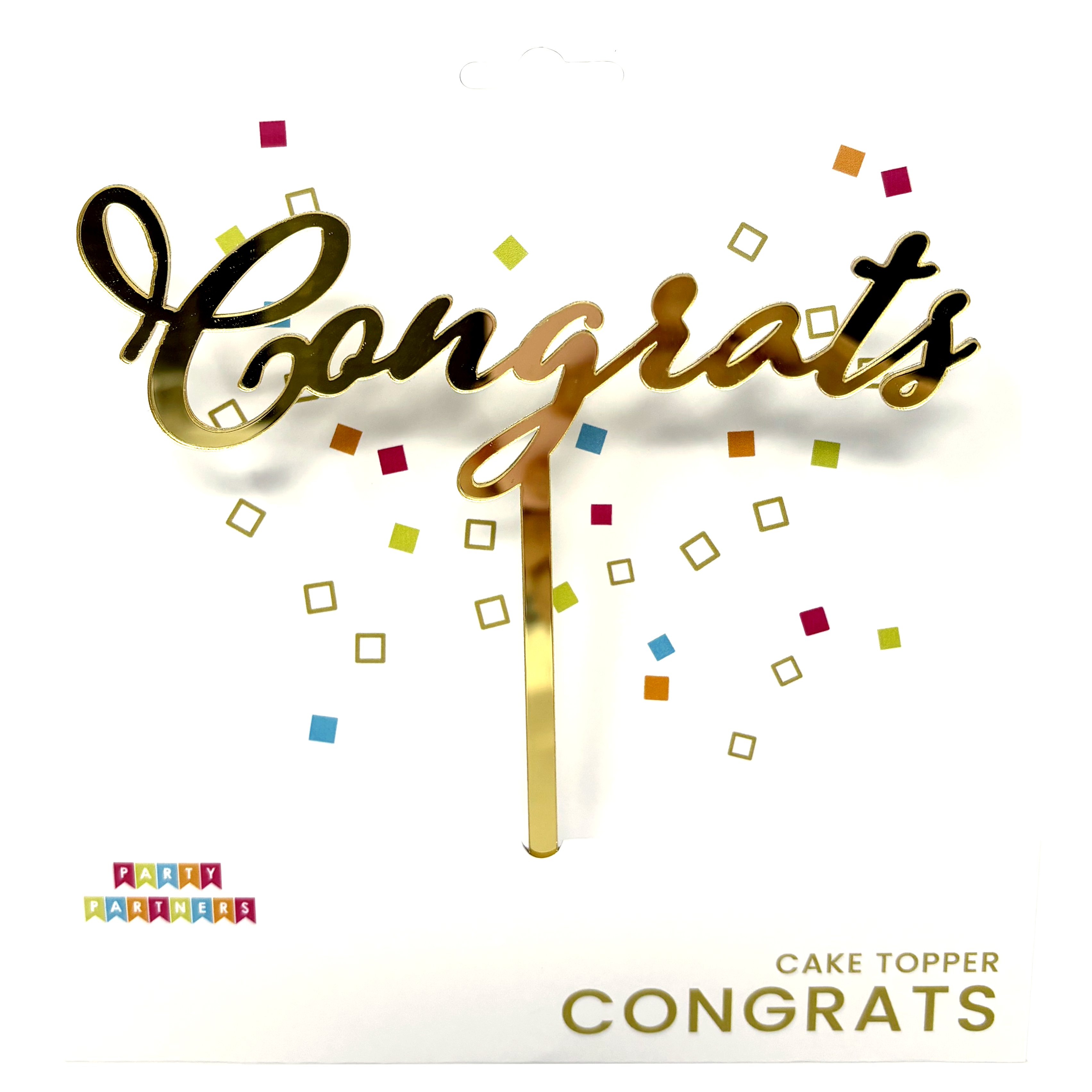 Cake Topper - Gold Congrats